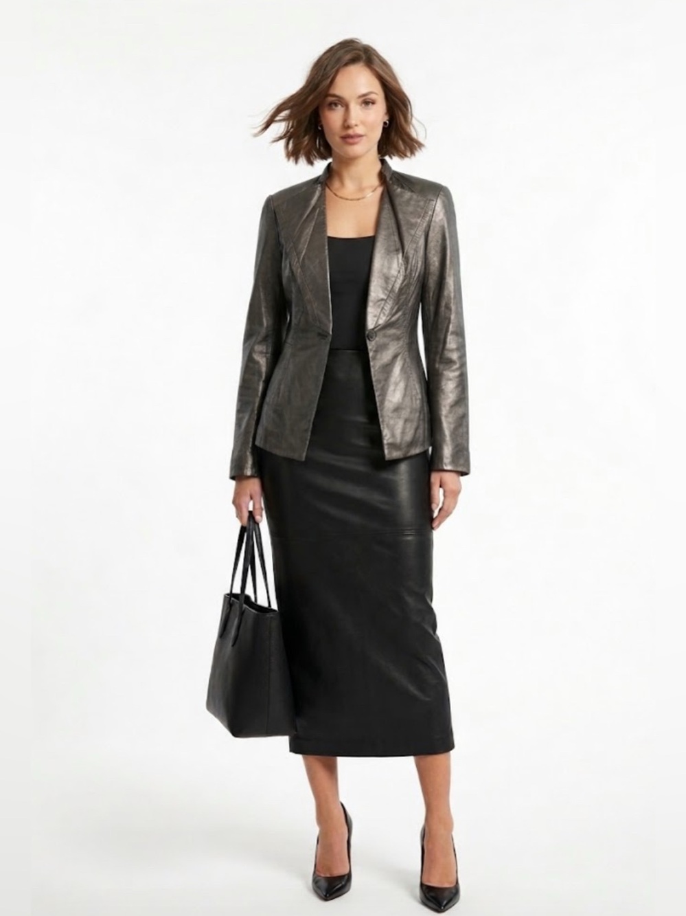NWT Anne Klein Leather Jacket Sz Small